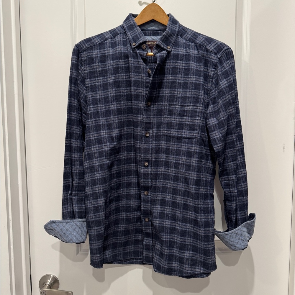 Johnston & Murphy Long Sleeve Plaid Button Down Shirt